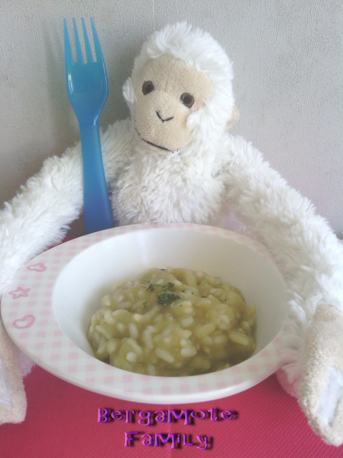 Riz à la purée d'aubergine et basilic