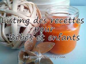 listing recette pour bébé - bergamote family