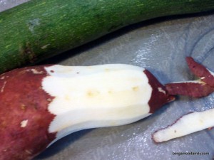 Jambon et sa purée de patate douce blanche, courgette et pointe de curry - bergamote family