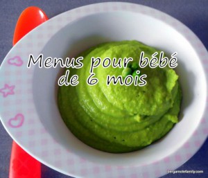 menus pour bébé 6 mois - bergamote family