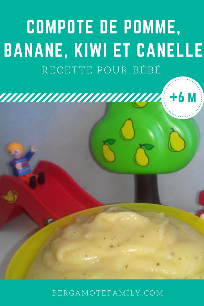 Compote de pomme, banane, kiwi et cannelle (dès 812 mois) Bergamote