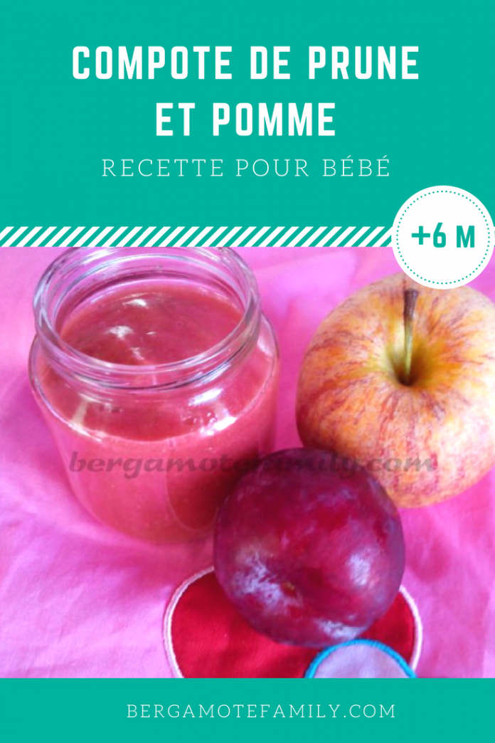 Bébé Compote de prune et pomme (6 mois) Bergamote & Family