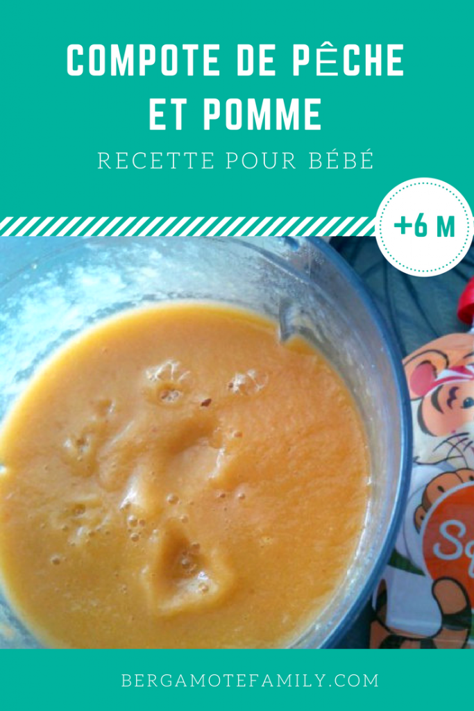 Compote de pêche et pomme pour bébé Bergamote & Family