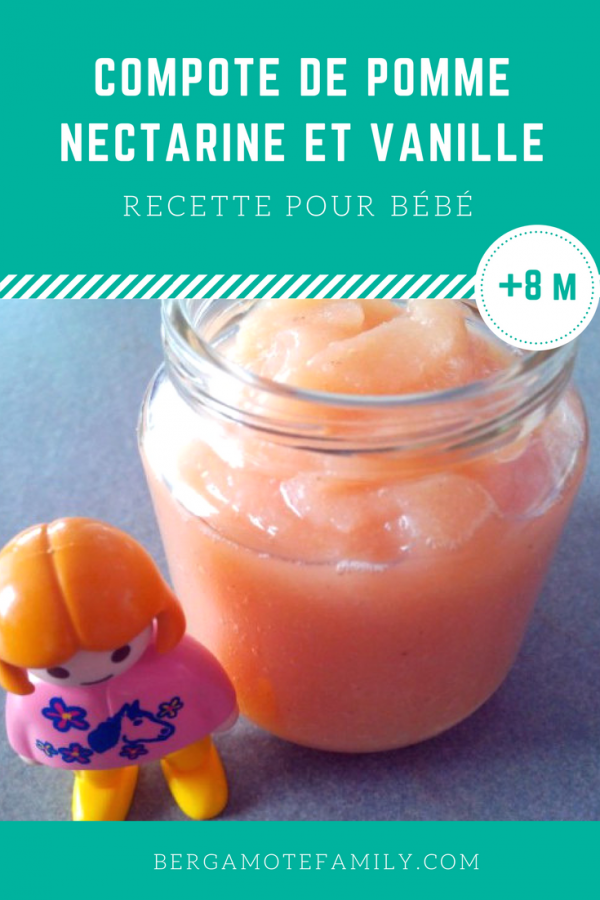 Compote de pomme et nectarine à la vanille et sirop d'agave Bergamote