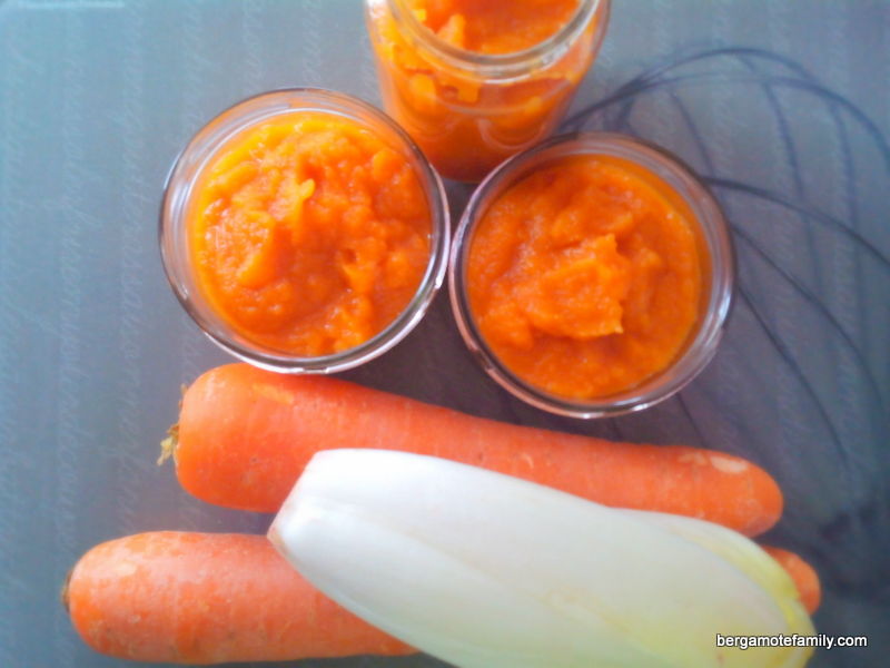 Bébé : sa purée de carotte et touche d’endive