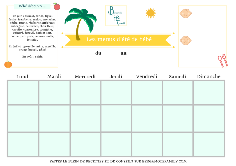 Outils Pour Planifier Les Menus De Bebe Par Saison Bergamote Family