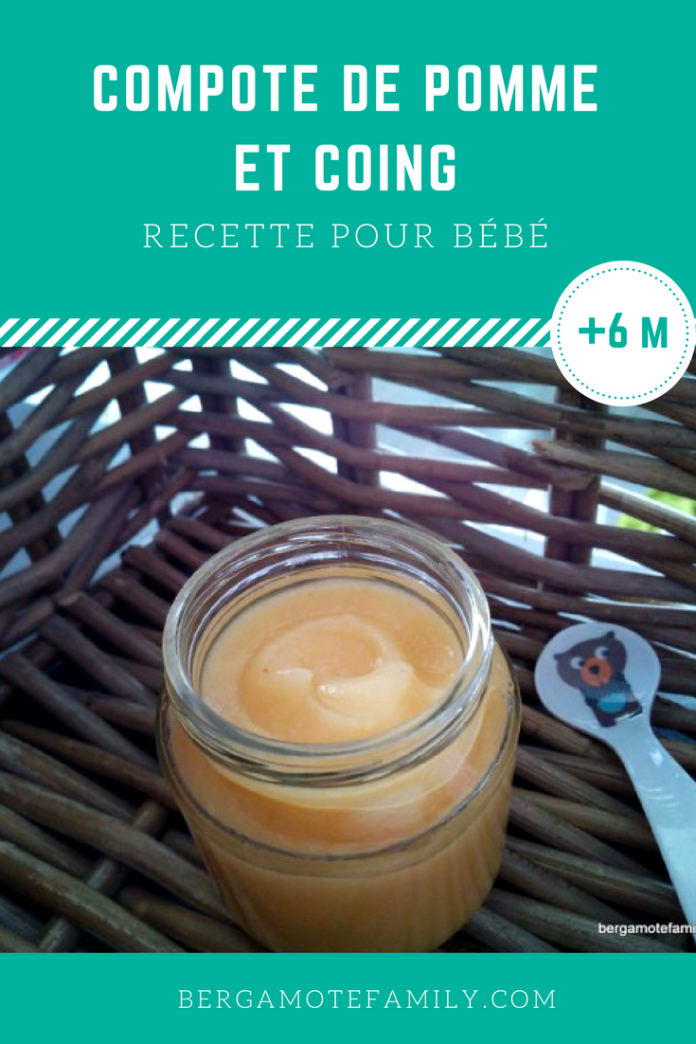 Compote pomme coing pour bébé Bergamote & Family