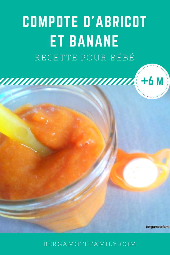 Compote pour bébé d'abricot et banane Bergamote & Family