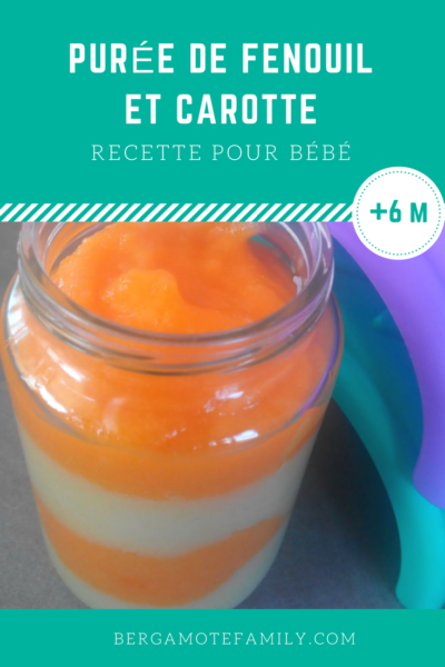 Puree De Fenouil Et Carotte Des 6 Mois Bergamote Family