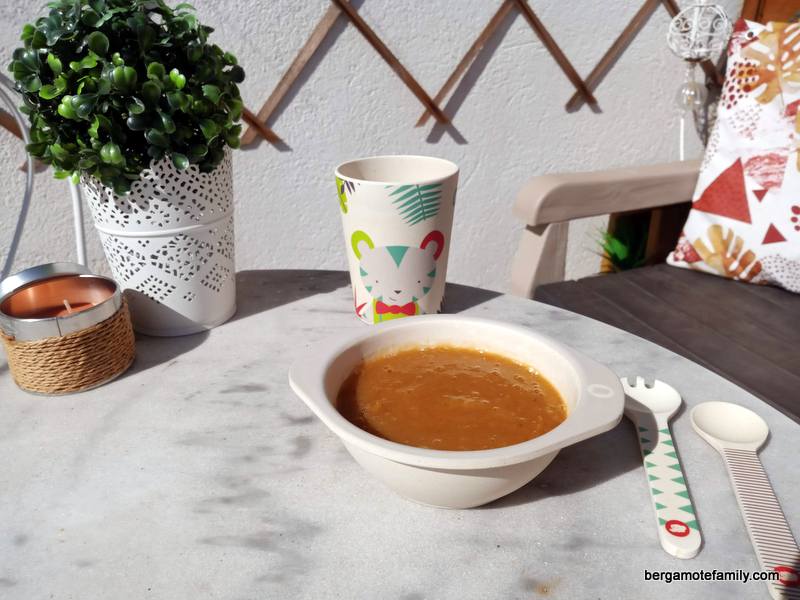 Compote de pêche et banane pour bébé Bergamote & Family