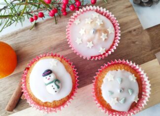 Cupcakes à la clémentine décorés pour Noël