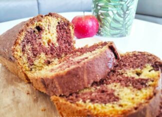 Gâteau marbré cacahuète et cacao